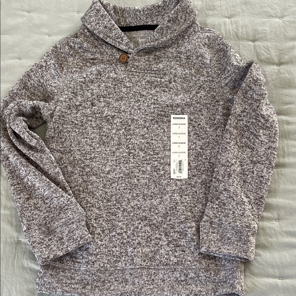 Sonoma Heathered Gray Sweater with Button Detail